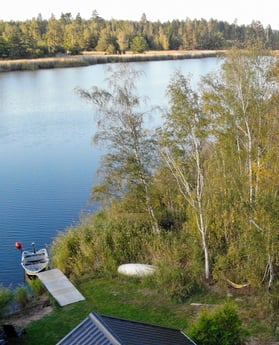 Photo from a drone flying over the cottage